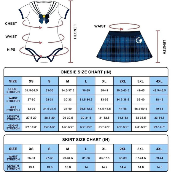 Women's Pajamas Set Anime Costume Onesie Cosplay JK  Sailor Skirt Cross Dresser - Picture 5 of 7